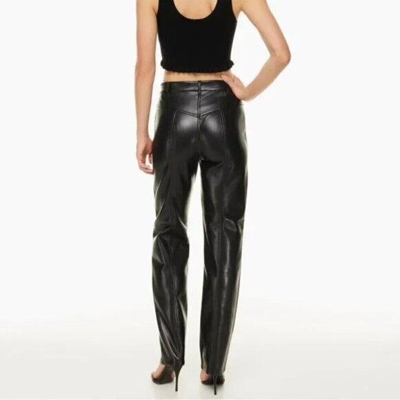 Aritzia Wilfred Rebel Pant- High Waisted Vegan Leather Pants- Black- Size 2 - Picture 5 of 16